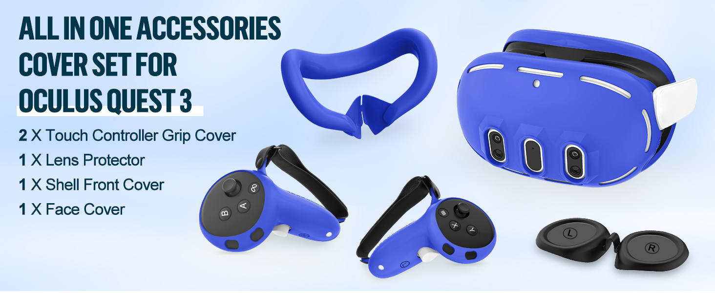 Amazon.com: Silicone Cover Set Compatible with Meta Oculus/Quest 3 Amazon.com: Silicone Cover Set Compatible with Meta Oculus/Quest 3